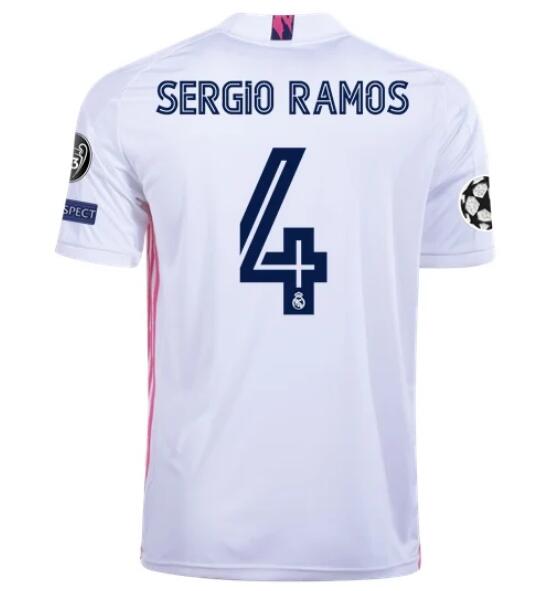 Real Madrid Home Kit Soccer Jersey SERGIO RAMOS #4 2020/21